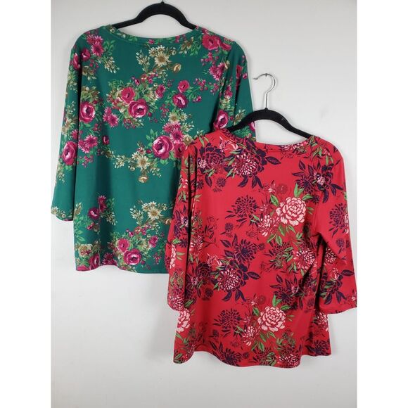 The Pioneer Women Long Sleeve Top Bundle Small Womens Floral V Neck Lot Of 2 Top - Picture 5 of 7